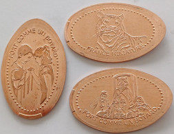 3 Pièces écrasées -   FRANCE MINIATURE  (78) - Monedas Elongadas (elongated Coins)
