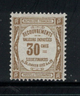 TAXE N°46, NEUF* MH, TYPE RECOUVREMENT,  FRANCE.1908/25 - 1859-1959 Usados