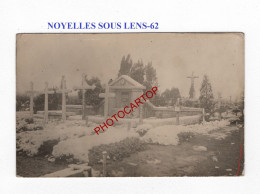 NOYELLES SOUS LENS-62-Cimetiere-Tombes-CARTE PHOTO Allemande-GUERRE 14-18-1 WK-MILITARIA- - Cementerios De Los Caídos De Guerra