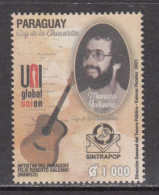 2021 Paraguay Galeano Music Guitars UNI Complete Set Of 1 MNH - Paraguay