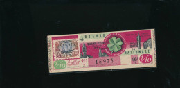 1954 BILLET DE LOTERIE NATIONALE BANQUE CREDIT DU NORD LE TREFLE A QUATRE FEUILLE - Biglietti Della Lotteria