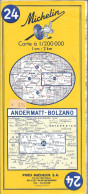 CARTE-ROUTIERE-MICHELIN-N °24-1971-21éd-ANDERMATT-BOLZANO-Imprim Dechaux-PAS De COUPURES- TBE - Wegenkaarten