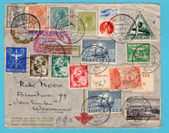 NEDERLAND SNIP Kerst Luchtpost Brief 1934 Wassenaar Naar Curaçao En Retour - Briefe U. Dokumente