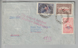 Argentinien 1932-09-27 Buenos Aires Zeppelin-Luftpostbrief Nach Bitterfeld Mit Mi#384-6 - Cartas & Documentos