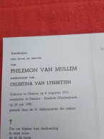 Doodsprentje Philemon Van Mullem / Hamme 8/8/1910 - 29/7/1990 ( Celestina Van Lysebetten ) - Religión & Esoterismo