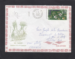 LETTRE  DE NOUMEA,AVEC TIMBRE "ORCHIDEE ERIAXIS RIGIDA", POUR METZ,FRANCE,1976. - Covers & Documents