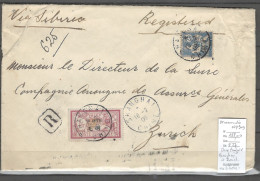 Chine Française - Shanghai Pour Zurich - Suisse - 02/1909 - RECOMMANDEE VIA SIBERIE - - Brieven En Documenten