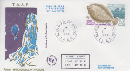 Enveloppe  FDC  1er  Jour    T.A.A.F    Poisson  :  Mancoglosse  Antarctique    1995 - FDC