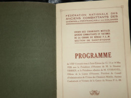 Saint-Etienne,VIIIème Congrès Cheminots Combattants Et Victimes De Guerre 14-18, PLM, 1928 - Historical Documents