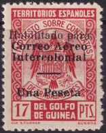 Spanish Guinea 1941 Sc C1 Ed 259Lhza Air Post MNH** Streaky Gum Shorter Overprint Bar - Guinée Espagnole