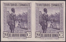 Spanish Guinea 1931 Sc 225 Ed 207s Imperf Pair MNG(*) - Spanish Guinea