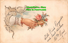 R421844 Hand. Flowers. Greeting Card. Postcard. 1904 - Monde