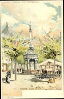 Artiste Lithographie Ranot, F., Liège Lüttich Wallonien, Place Du Marché - Sonstige & Ohne Zuordnung