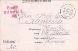 Polish Prisoner Of War Letter From Germany, Oflag II E Located Neubrandenburg Posted 1.9.1941. Postal Weight Approx 40 G - Militaria