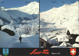 11856417 Saas-Fee Mit Allalinhorn Feegletscher Alphubel Taeschhorn Dom Lenzspitz - Autres & Non Classés