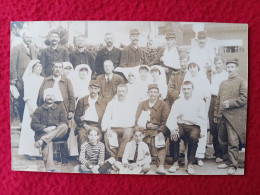 AMBULANCE DE St VINCENT DE PAUL SOLDATS BLESSES CARTE PHOTO VERSO DE SOLAGES VICOMTE DE CUREL - Weltkrieg 1914-18