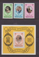 SAINT LUCIA    1981   Royal  Wedding    Set  Of  3  +  Sheetlet     MNH - St.Lucie (1979-...)