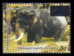 SRI LANKA 2007 - Elephant, Tusker, Orphaned, Giant Animal, Maximus, Surcharged Issue, .50 Value MNH (**) VERY RARE - Sri Lanka (Ceylan) (1948-...)