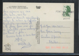 89-PONT SUR YONNE - N°2219 / CP NON OBLITERÉE AU DEPART- ANNULÉE A L'ARRIVÉE -GRIFFE PONT -SUR-YONNE /89-309 - 1961-....