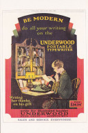 Nostalgia Postcard - Advert - Underwood Portable Typewriter, 1929 - VG - Unclassified