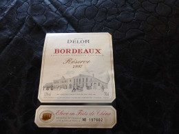 E-43 , Etiquette,  Maison Delor, Bordeaux, Réserve 1997, Parempuyre - Bordeaux