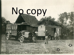 PHOTO FRANCAISE - POILUS ET CAMIONS A DOMMARTIN PRES DE AILLY SUR NOYE - MOREUIL SOMME GUERRE 1914 1918 - Guerre, Militaire