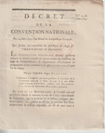 DECRET DE LA CONVENTION NATIONALE : Fonction De Juge Et D'administrateur De Département - Décrets & Lois