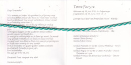 Tom Feryn-Hardy, Poperinge 2004-2005. Foto - Todesanzeige