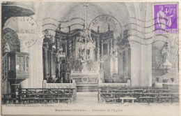 C. P. A. : 33 : BEAUTIRAN : Intérieur De L'Eglise, Timbre En 1935 - Autres & Non Classés