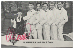 V6259/ Manuela Und Die 5 Dops Autogramm  Autogrammkarte 60er Jahre - Autógrafos