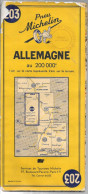 CARTE-ROUTIERE-MICHELIN-N°203-1956-ALLEMAGNE/Protection Verni-Cachet 148é Bataillon Transmission/120g -BE - Cartes Routières