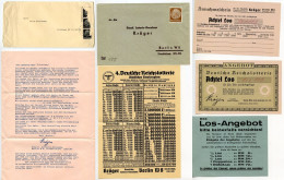 Germany 1940 Cover W/ Advertisements, Reply Envelope, Etc.; Berlin - Kröger, Deutsche Reichslotterie; 1pf. Hindenburg - Brieven En Documenten