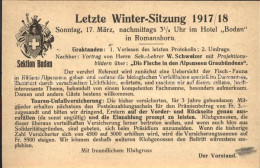 11853176 Kreuzlingen TG Sektion Bodan Letzte Wintersitzung 1917 Kreuzlingen - Altri & Non Classificati