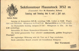 11853167 Kreuzlingen TG Sektion Bodan Sektionstour Hausstock Einladung Kreuzling - Autres & Non Classés