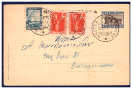 GREECE 1927 / 1931 PC 40L. "TEMPLE OF HEPHAESTUS" 40L. ADDED FRANKING CANC. "NAOUSSA OF MACEDONIA" No D45 STRATOUDAKIS - Ganzsachen