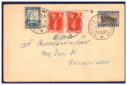 GREECE 1927 / 1931 PC 40L. "TEMPLE OF HEPHAESTUS" 40L. ADDED FRANKING CANC. "NAOUSSA OF MACEDONIA" No D45 STRATOUDAKIS - Interi Postali