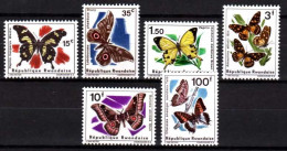 Congo Belge - Belgian Congo - Rwanda 1966 N° 138/143 MNH Butterflies - Papillons  Vlinders C12.00Eu. - Nuovi