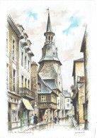 CPSM FRANCE 22 COTE D'ARMOR DINAN - La Rue Et La Tour De L'Horloge  - 1960 - Dinan