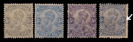 INDIA 1910 - 3 Pies, 4 Different Shades And Variety RS. For PS., King George V, Single Star, MNH (**) VERY RARE - Sonstige & Ohne Zuordnung