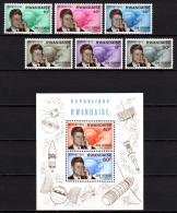 Belgian Congo - Rwanda 1965 N° 122/127 + BL5 MNH USA President John F Kennedy - Space - Aerospace - Ruimtevaart C16.00Eu - Unused Stamps