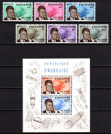 Belgian Congo - Rwanda 1965 N° 122/127 + BL5 MNH USA President John F Kennedy - Space - Aerospace - Ruimtevaart C16.00Eu - Neufs