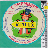 C1327  FROMAGE CAMEMBERT VIRLUX MARTIN VIRE  CALVADOS PETIT TAUREAU NEGO - Käse