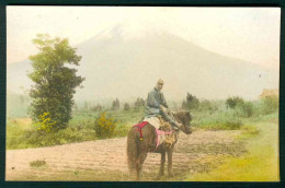 BJ002 JAPAN GIAPPONE MAN WITH HORSE FARM OLD ORIGINAL POSTCARD - Autres & Non Classés