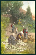 BJ003 JAPAN GIAPPONE WOMAN AT WORK FAMILY CHILDREN FARM OLD ORIGINAL POSTCARD - Other & Unclassified