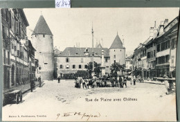 Yverdon (Vaud) - Rue De Plaine Avec Sa Grande Fontaine Centrale Et Le Château (16'847) - Yverdon-les-Bains 