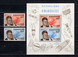 Belgian Congo - Rwanda 1965 N° 126A/127A+BL5 MNH USA President John F Kennedy - Space - Aerospace - Ruimtevaart C22.00Eu - Ungebraucht