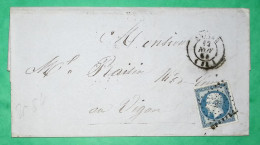 N°14 TB PC 84 ANIANE HERAULT POUR LE VIGAN GARD 1854 LETTRE COVER FRANCE - 1849-1876: Classic Period