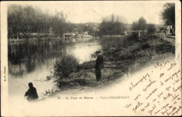 CPA Champigny Val De Marne, Le Tour De Marne, Wasserpartie, Männer Beim Angeln - Other & Unclassified