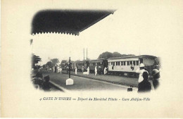 Cote D'Ivoire Départ Du Maréchal Pétain Gare Abidjan Ville, Pas La Vue Habituelle, Rare - Ivoorkust