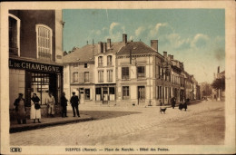 CPA Suippes Marne, Place Du Marche, Hotel Des Postes - Other & Unclassified